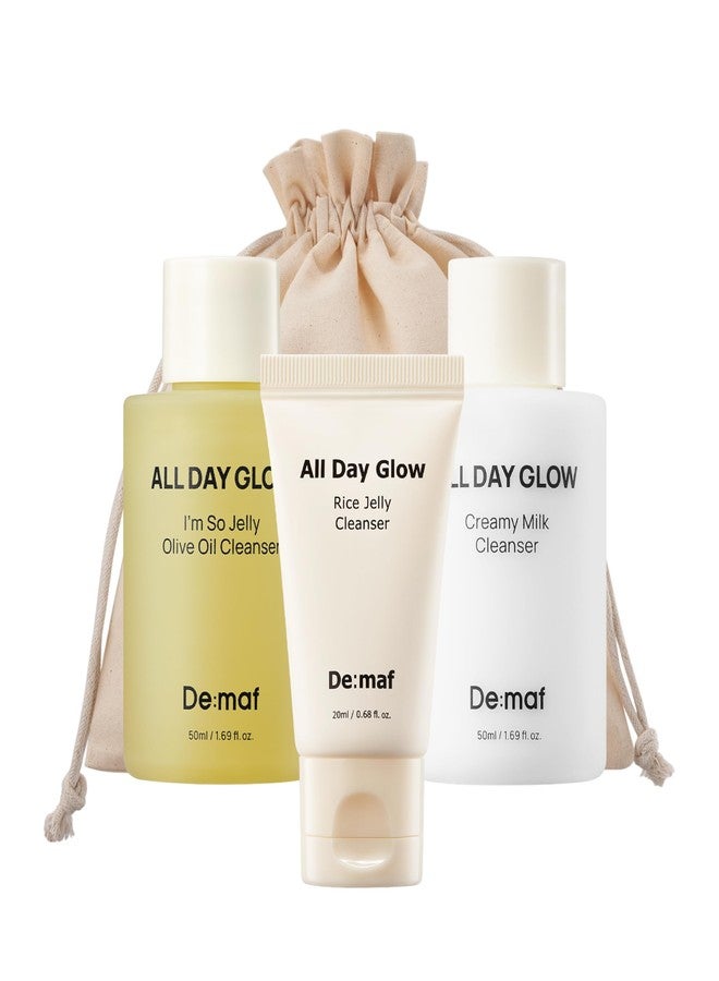 De:maf Welcome Kit Cleansing Set – Gentle Cleansing Trio with Travel Pouch | Olive Oil, Milk, and Rice Foam Cleansers for All Skin Types - Image 1